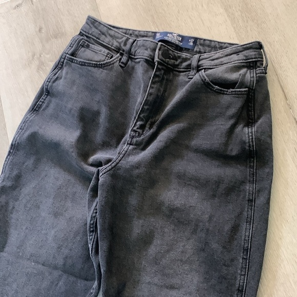 Hollister black gray raw Hem women’s ultra high rise mom‎ jeans  size 27 - Picture 9 of 13